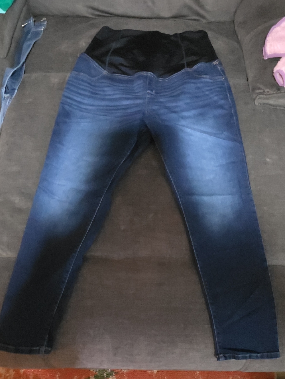 Isabel Maternity by Ingrid & Isabel Dark Blue Jeggings with Black Waistband